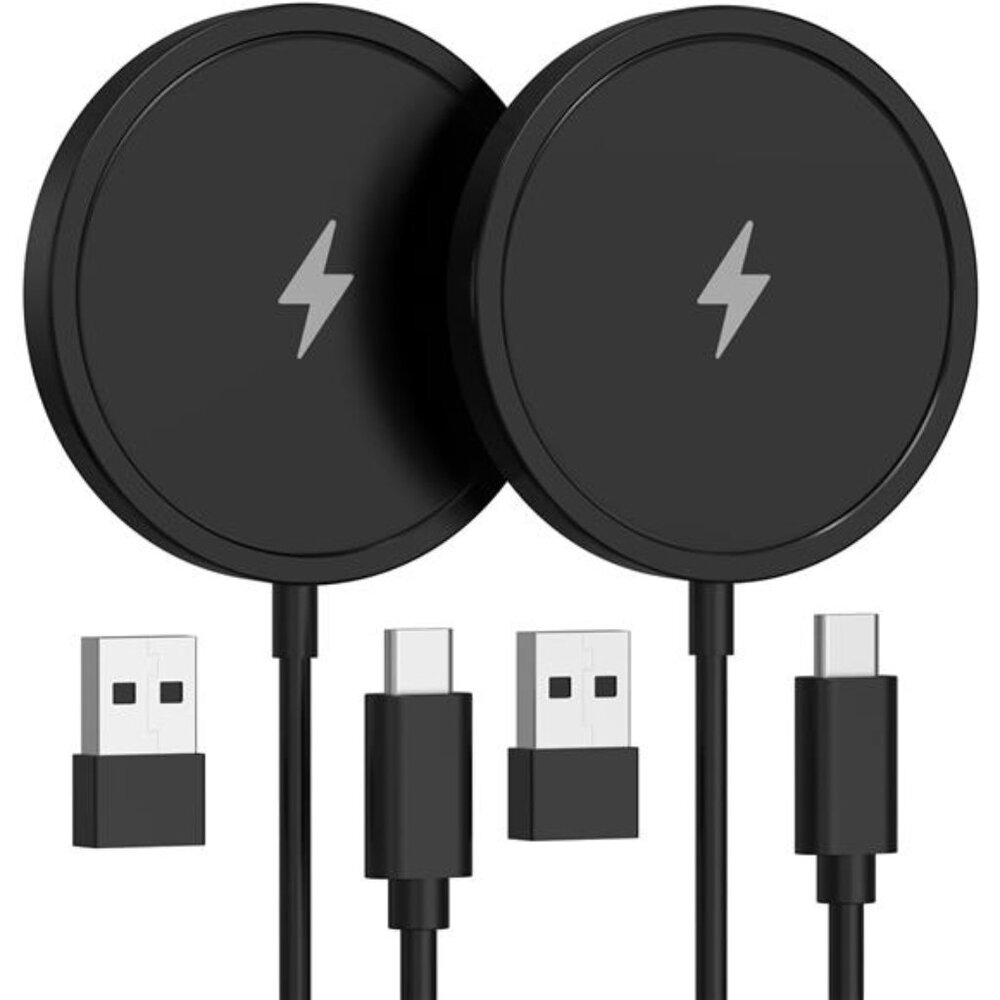Magnetic Wireless Charger for iPhone, 15W Fast Mag Safe Charger 2 Pack Charging